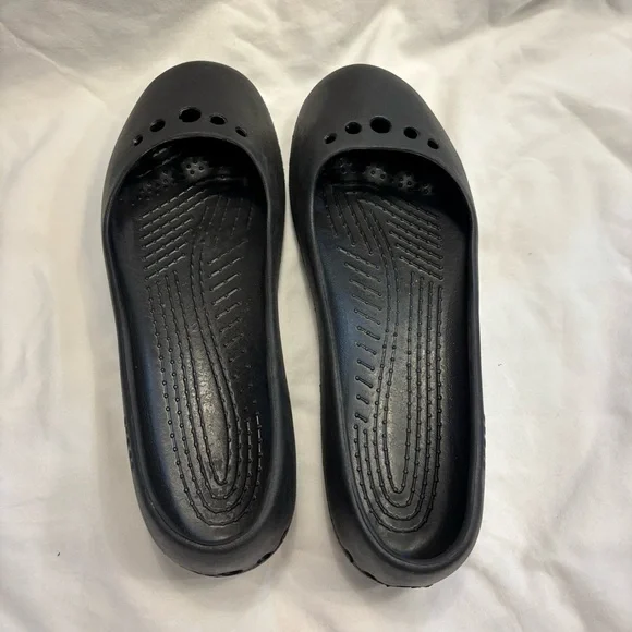 Crocs Women’s Black Prima Flats Size 9 - Picture 4 of 7